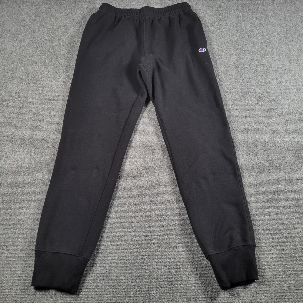 Champion Joggers Mens Medium Black Fleece Sweatpants‎ Elastic Waist Pockets